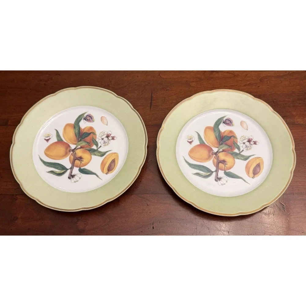 Vintage Limoges France Romance Fruit Plates Set of 2